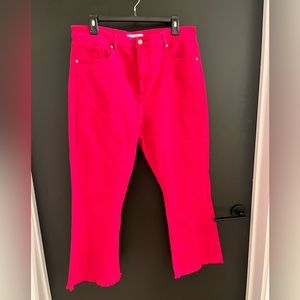 Hot Pink Loft Kick Crop Jeans